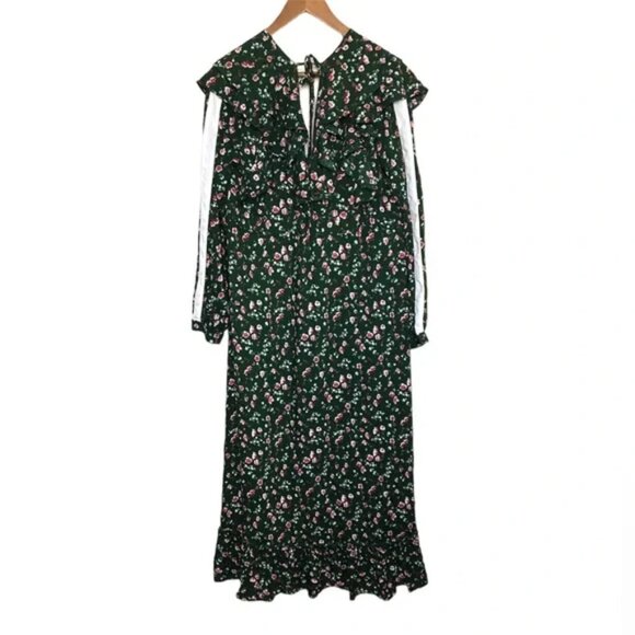 Ghospell Floral Ruffle Hem Maxi Dres - Picture 10 of 13